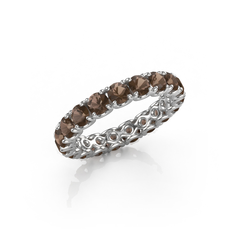 Image of Stackable ring Estee 3.4 585 white gold Smokey quartz 3.4 mm