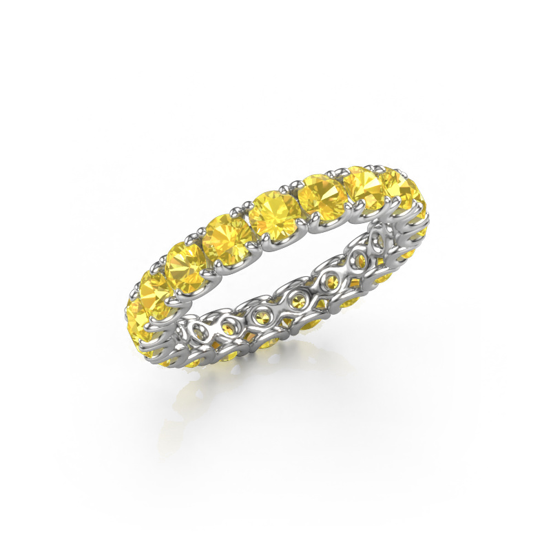 Image of Stackable ring Estee 3.4 585 white gold Yellow sapphire 3.4 mm