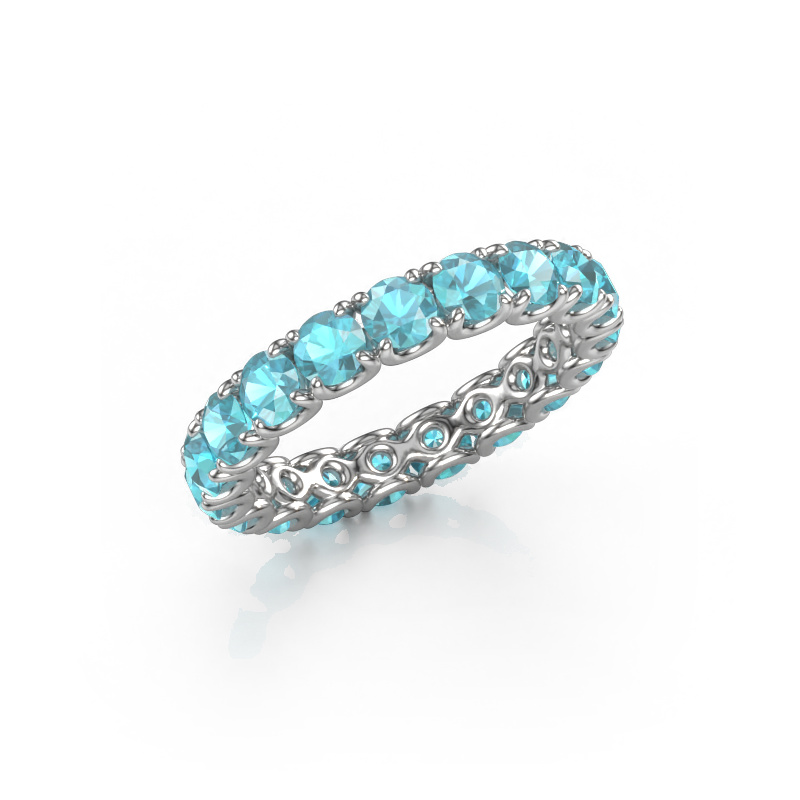 Image of Stackable ring Estee 3.4 585 white gold Blue topaz 3.4 mm