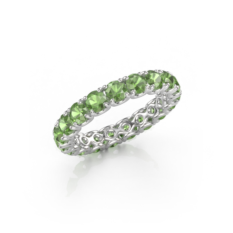 Bild av Stapelbar ring Estee 3.4 585 vitt guld Grön turmalin 3.4 mm