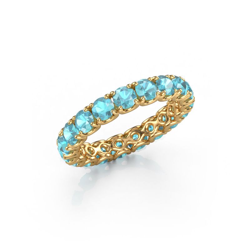 Image of Stackable ring Estee 3.4 585 gold Blue topaz 3.4 mm