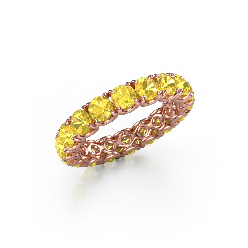 Image of Stackable ring Estee 3.7 585 rose gold Yellow sapphire 3.7 mm