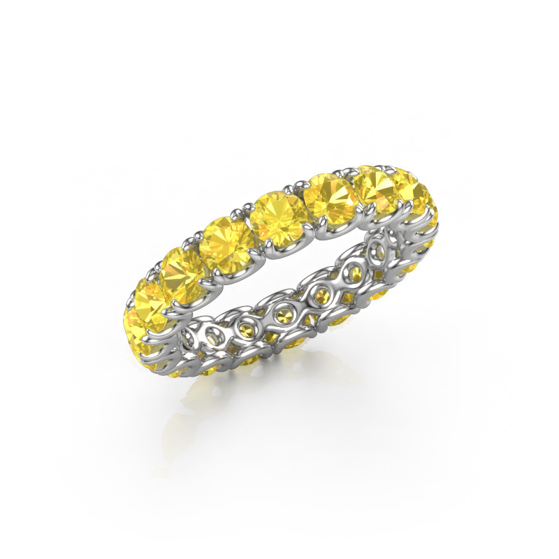 Image of Stackable ring Estee 3.7 585 white gold Yellow sapphire 3.7 mm