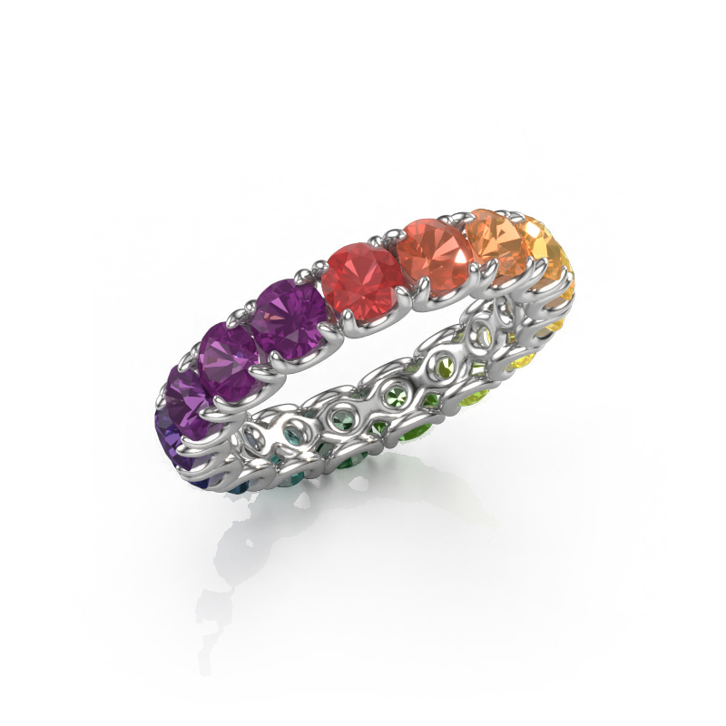 Image of Ring Estee 4.0 585 white gold Rainbow sapphire 1 4 mm