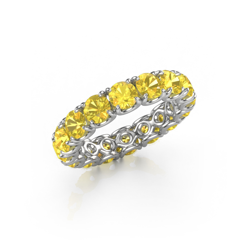 Image of Ring Estee 4.2 585 white gold Yellow sapphire 4.2 mm
