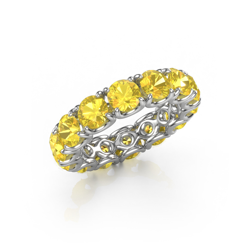 Image of Ring Estee 4.7 585 white gold Yellow sapphire 4.7 mm