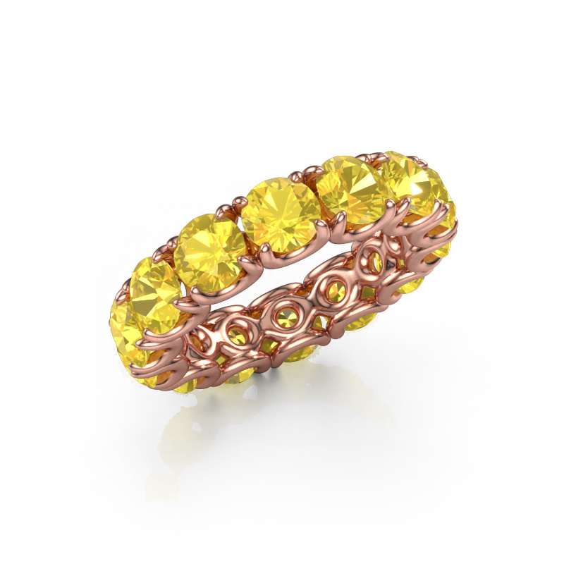 Afbeelding van Ring Estee 5.0 585 rosé goud Gele saffier 5 mm