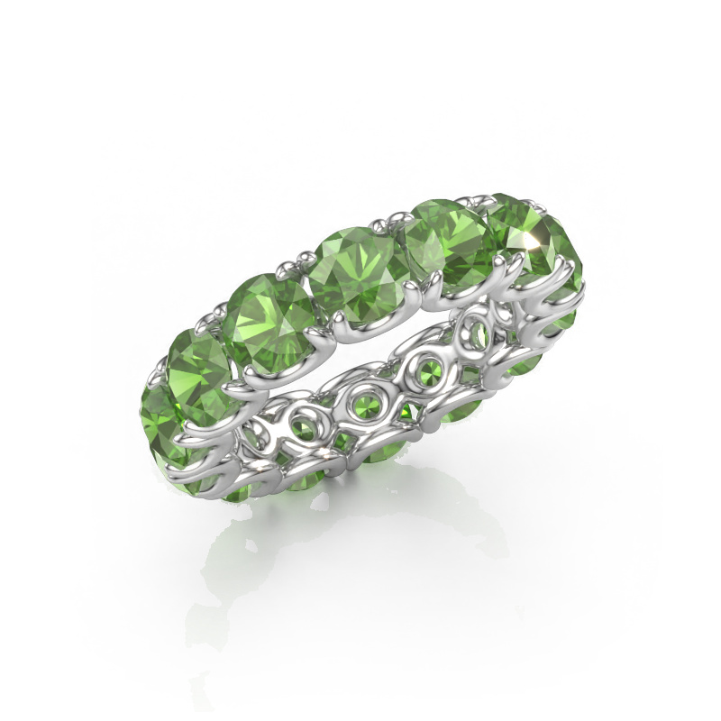 Immagine di Anello Estee 5.0 585 oro bianco Tormalina verde 5 mm