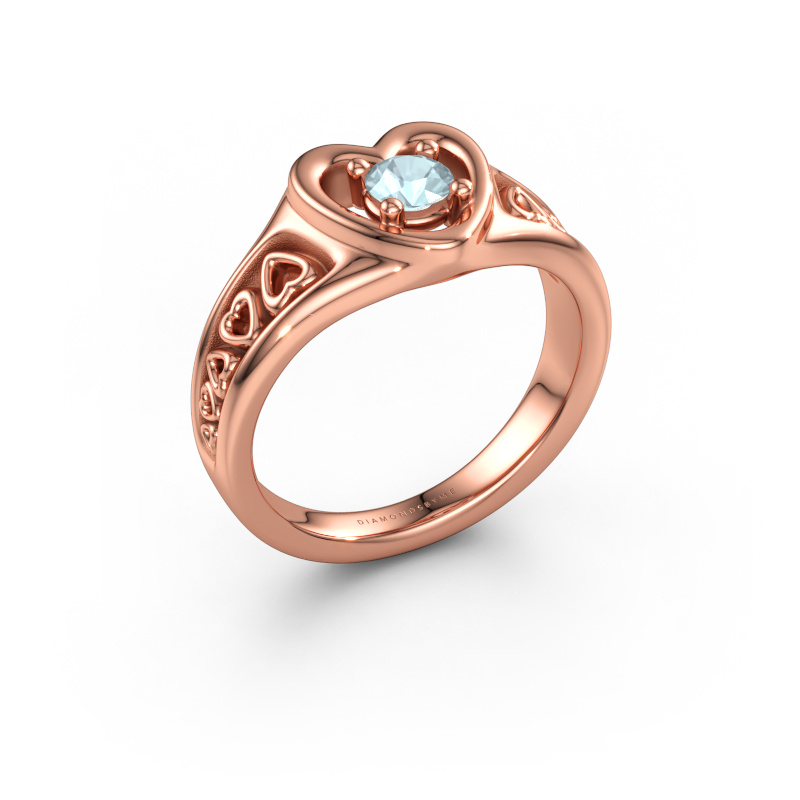 Bild av Ring Eura 585 roséguld Akvamarin 4 mm