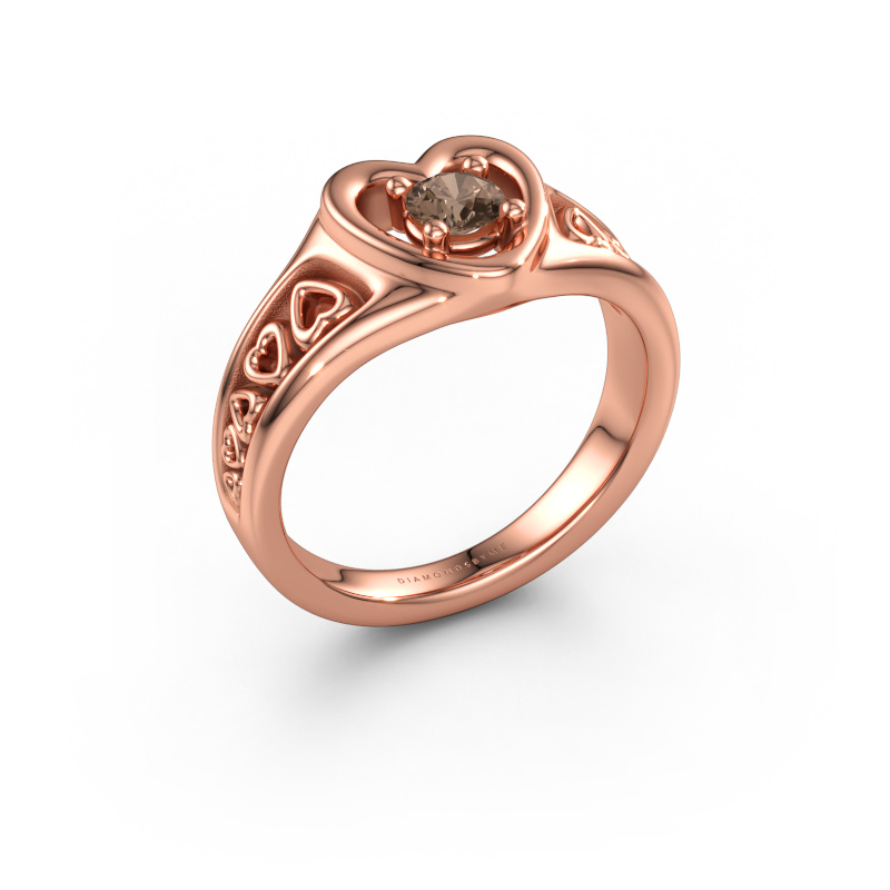 Immagine di Anello Eura 585 oro rosa Diamante marrone 0.25 crt