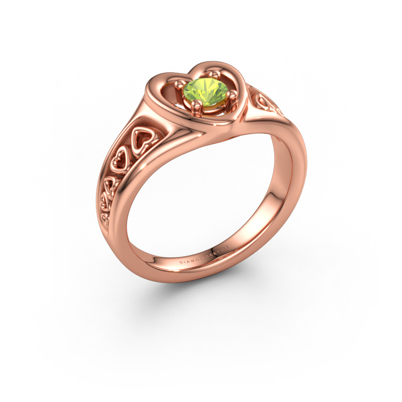 Immagine di Anello Eura 585 oro rosa Peridoto 4 mm