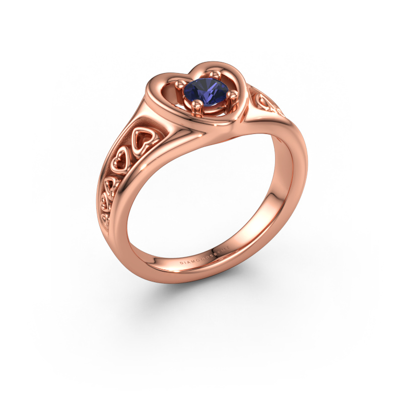 Immagine di Anello Eura 585 oro rosa Zaffiro 4 mm