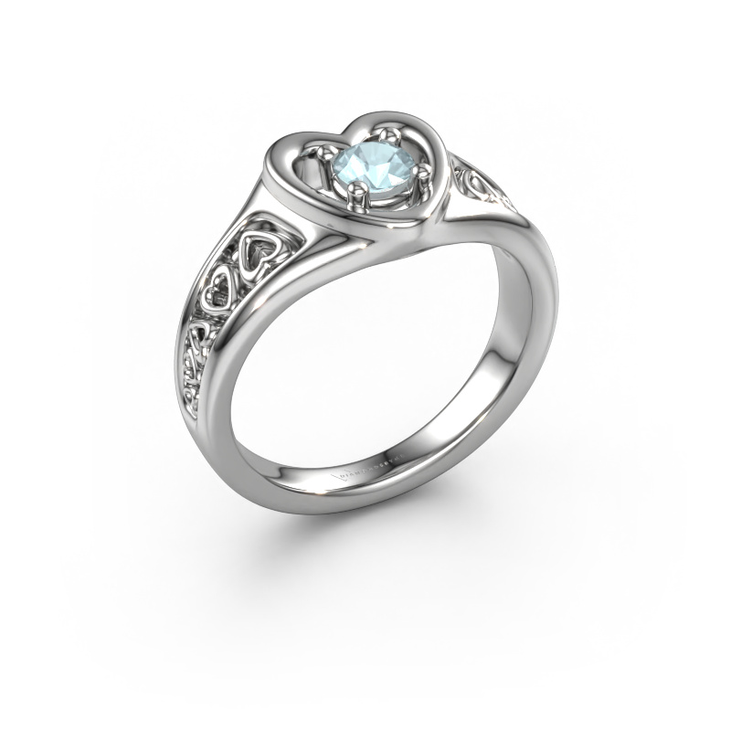 Bild von Ring Eura 950 Platin Aquamarin 4 mm