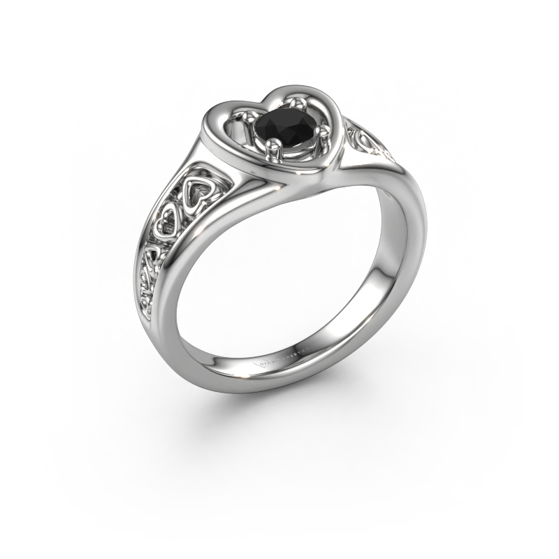 Image of Ring Eura 950 platinum Black diamond 0.30 crt