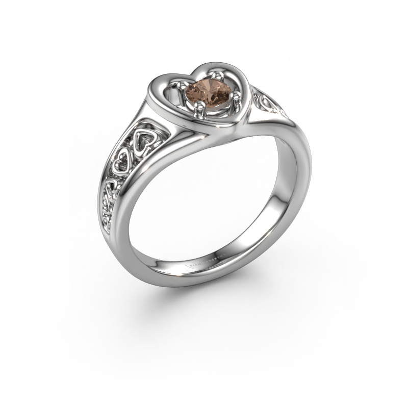 Image of Ring Eura 950 platinum Brown diamond 0.25 crt