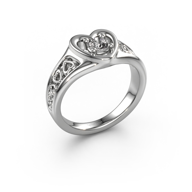 Image of Ring Eura 950 platinum Custom diamond 4 mm