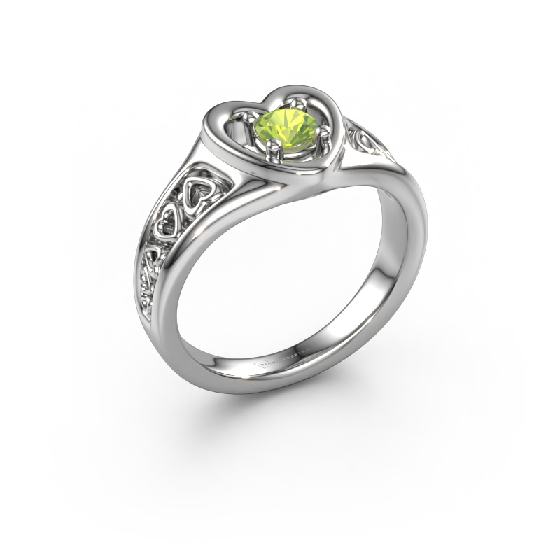 Image of Ring Eura 950 platinum Peridot 4 mm