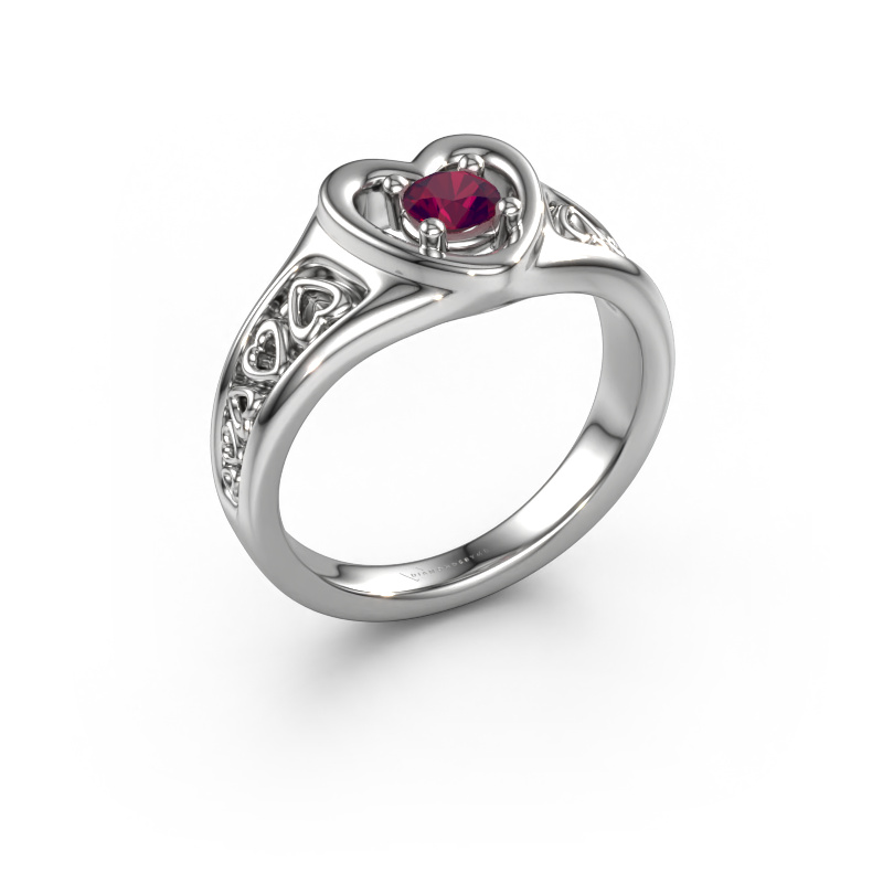 Image of Ring Eura 950 platinum Rhodolite 4 mm