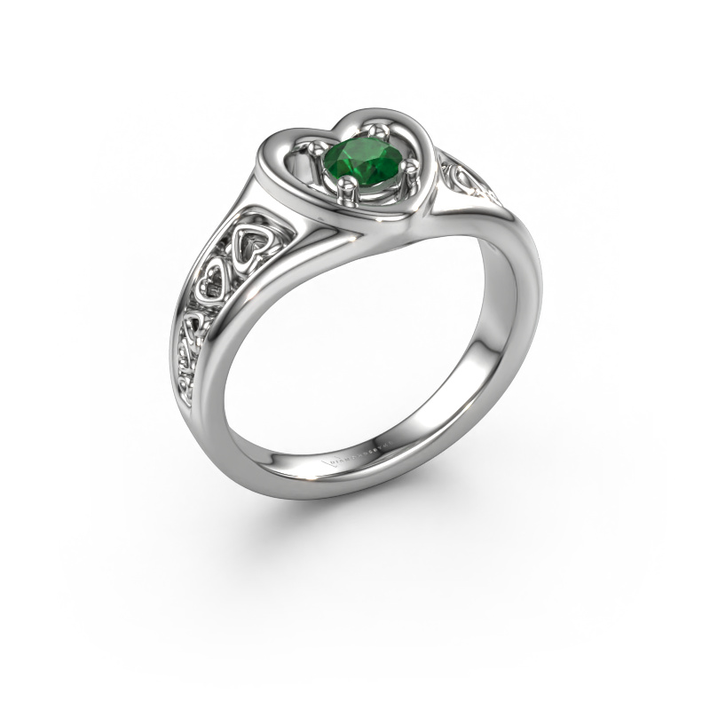 Image of Ring Eura 950 platinum Emerald 4 mm