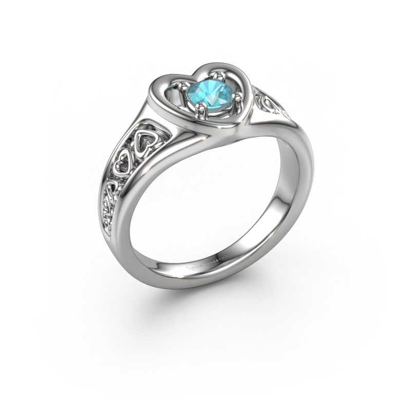Image of Ring Eura 950 platinum Blue topaz 4 mm
