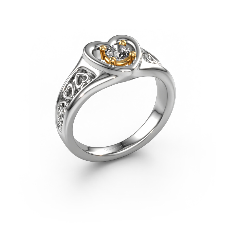 Image of Ring Eura 585 white gold Custom diamond 4 mm