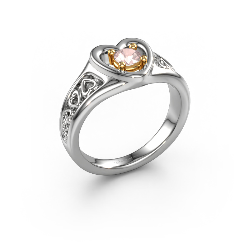 Image of Ring Eura 585 white gold Morganite champagne 4 mm