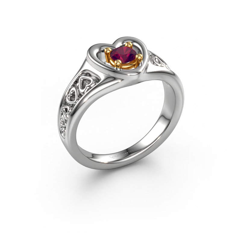 Image of Ring Eura 585 white gold Rhodolite 4 mm