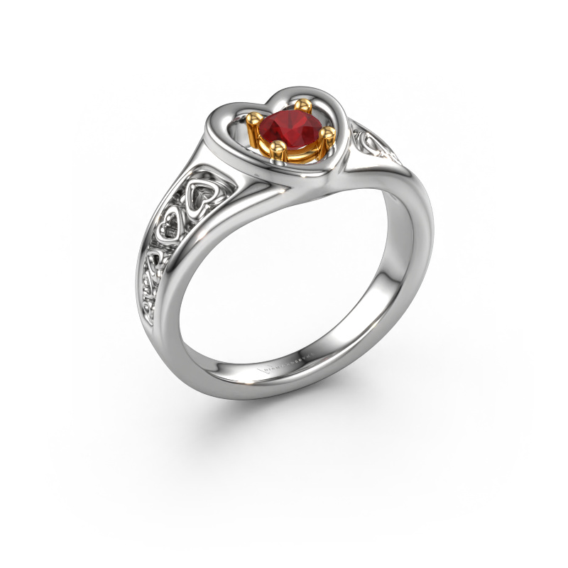 Image of Ring Eura 585 white gold Ruby 4 mm