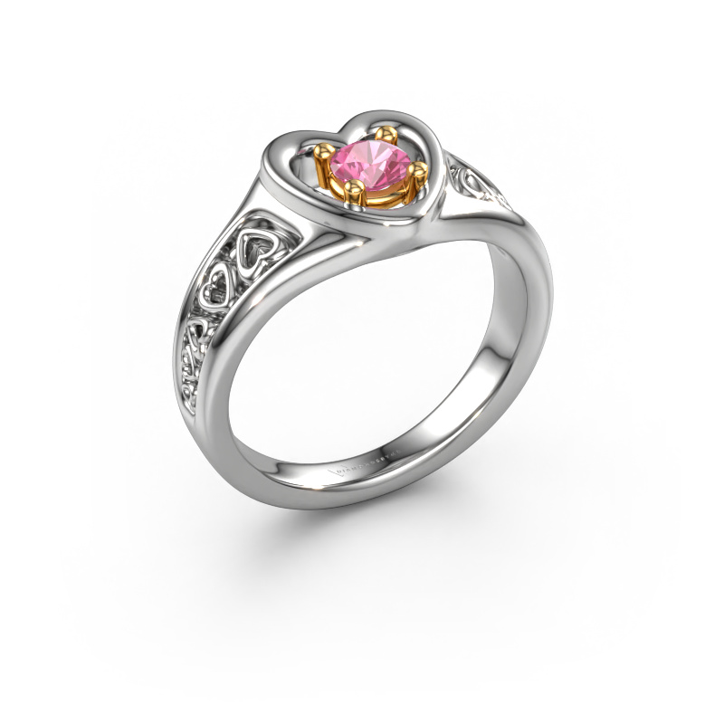 Image of Ring Eura 585 white gold Pink sapphire 4 mm