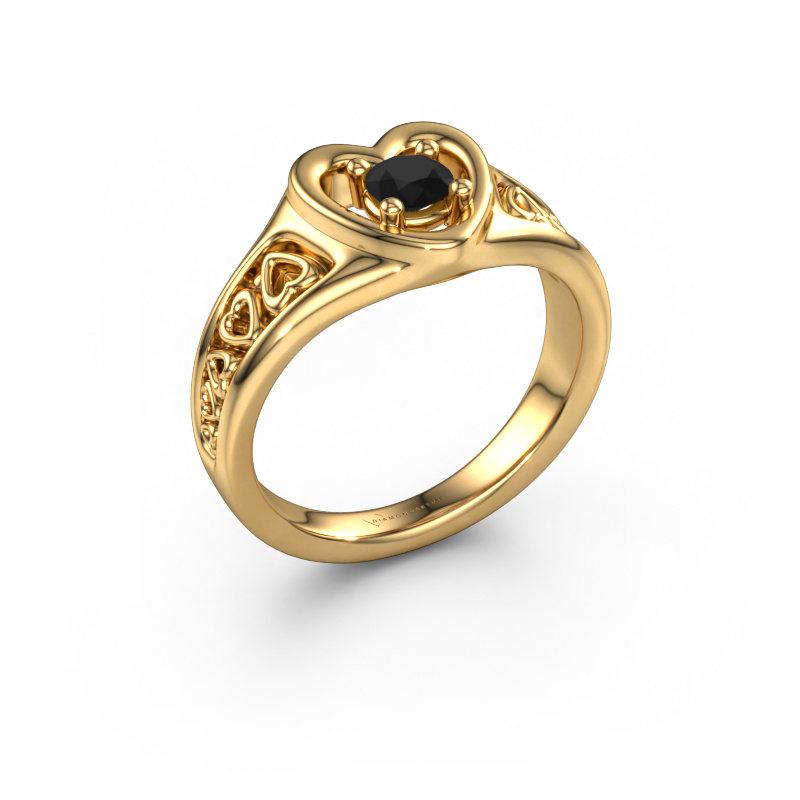 Image of Ring Eura 585 gold Black diamond 0.30 crt