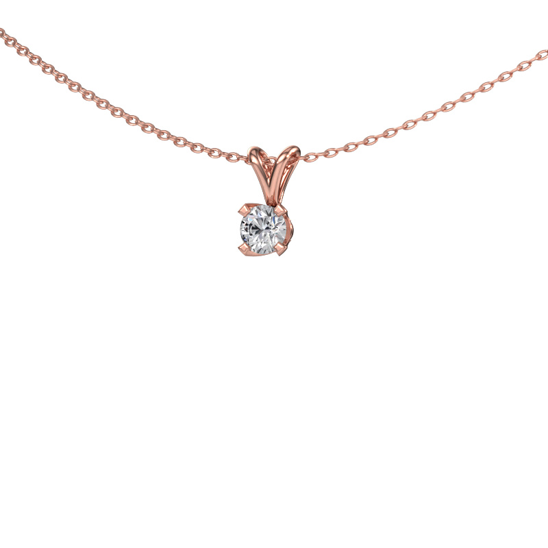 Image de Pendentif Eva 585 or rose Diamant 0.25 crt