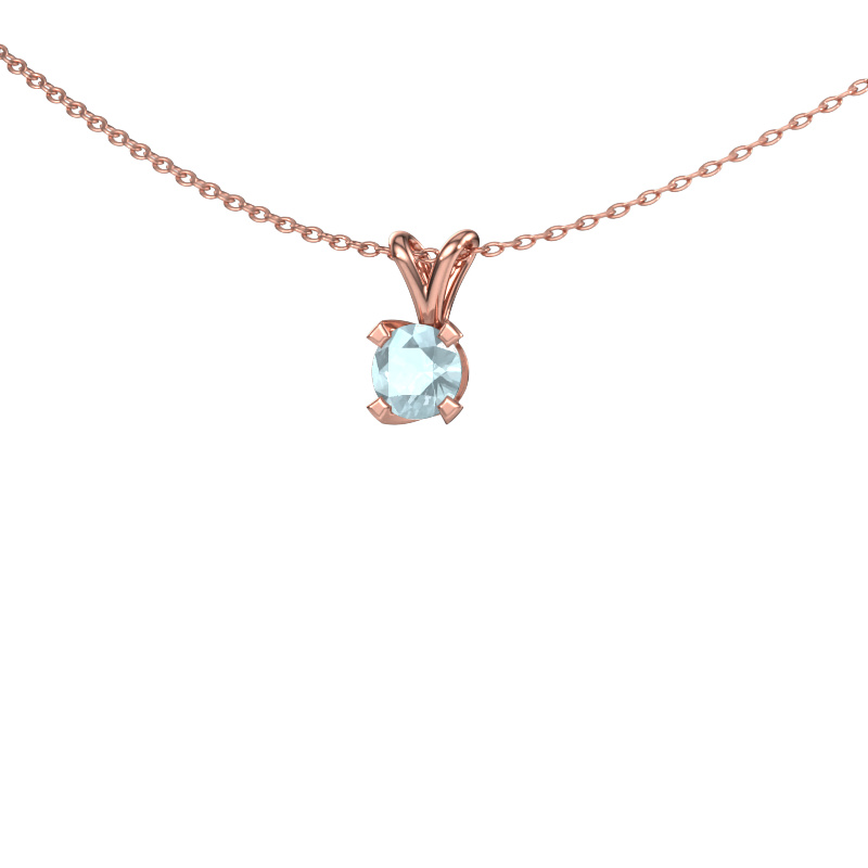 Image of Pendant Eva 585 rose gold Aquamarine 5 mm
