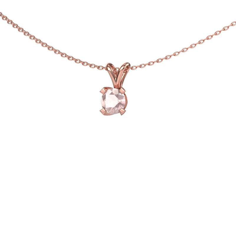 Image of Pendant Eva 585 rose gold Morganite champagne 5 mm