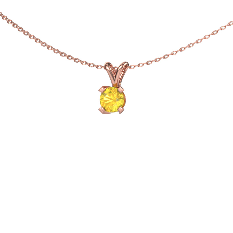 Image of Pendant Eva 585 rose gold Yellow sapphire 5 mm