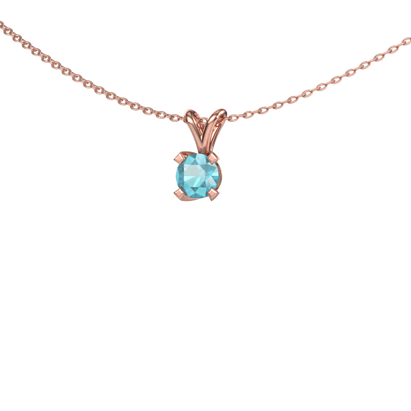 Image of Pendant Eva 585 rose gold Blue topaz 5 mm
