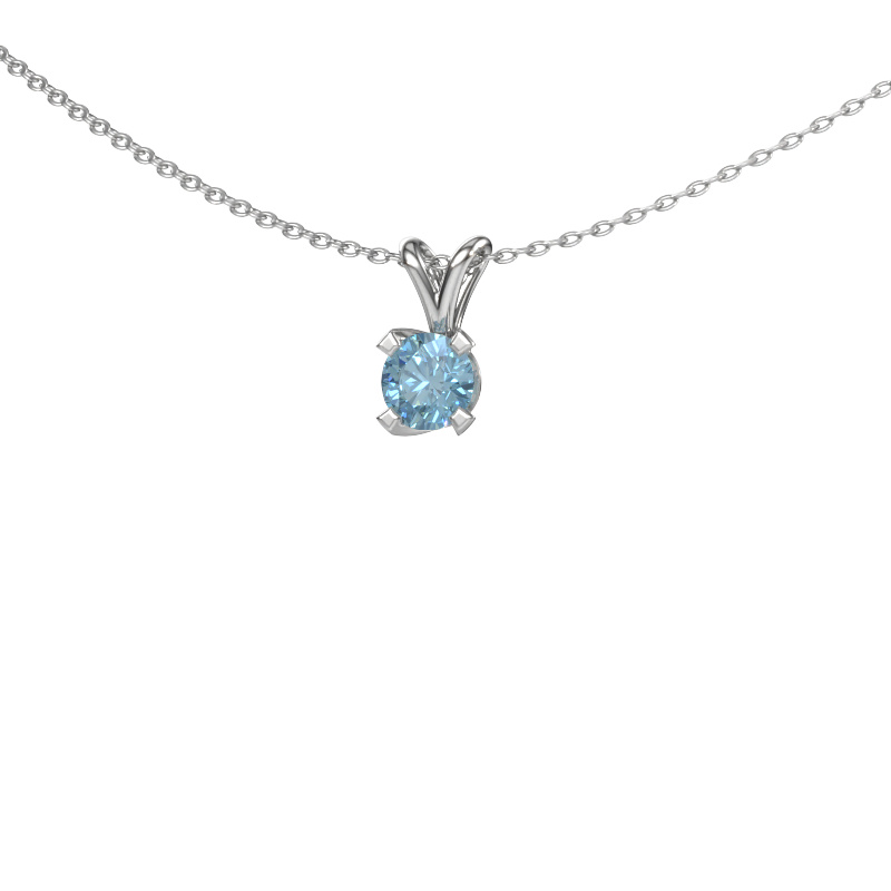Bild von Anhänger Eva 950 Platin Blauer Labordiamant 5 mm