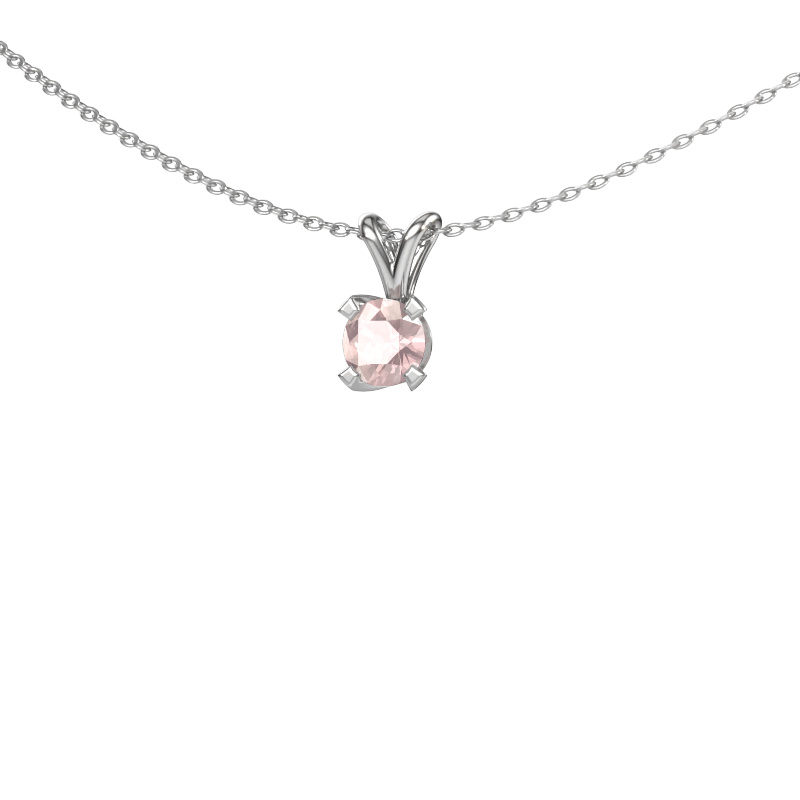 Image of Pendant Eva 950 platinum Morganite champagne 5 mm