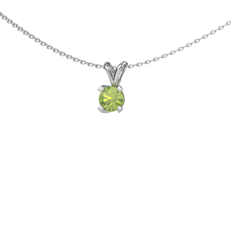 Image of Pendant Eva 585 white gold Peridot 5 mm