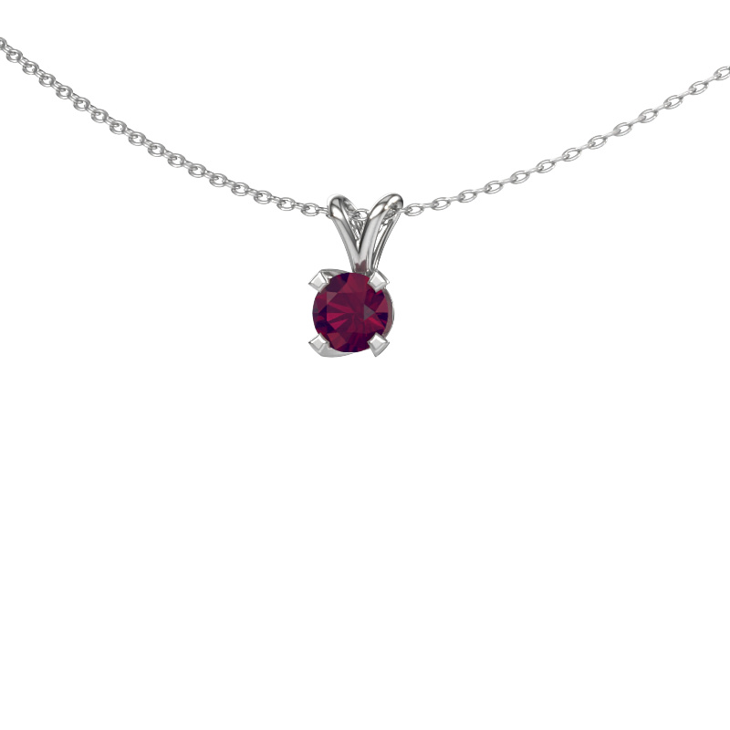Image of Pendant Eva 585 white gold Rhodolite 5 mm