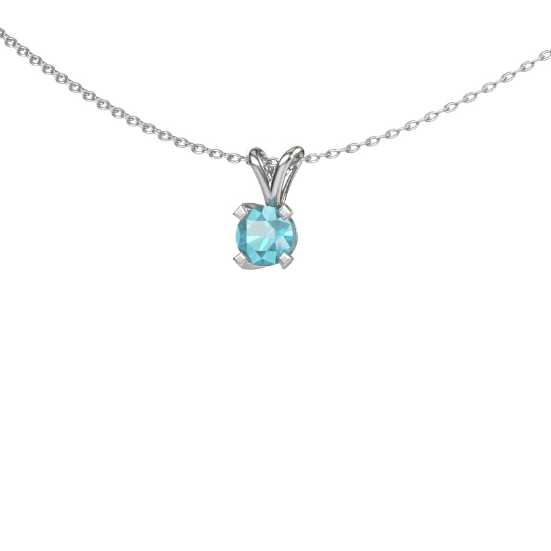 Image of Pendant Eva 585 white gold Blue topaz 5 mm