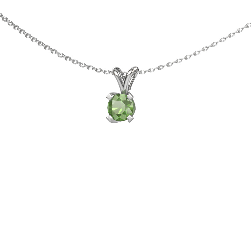 Image of Pendant Eva 950 platinum Tourmaline green 5 mm