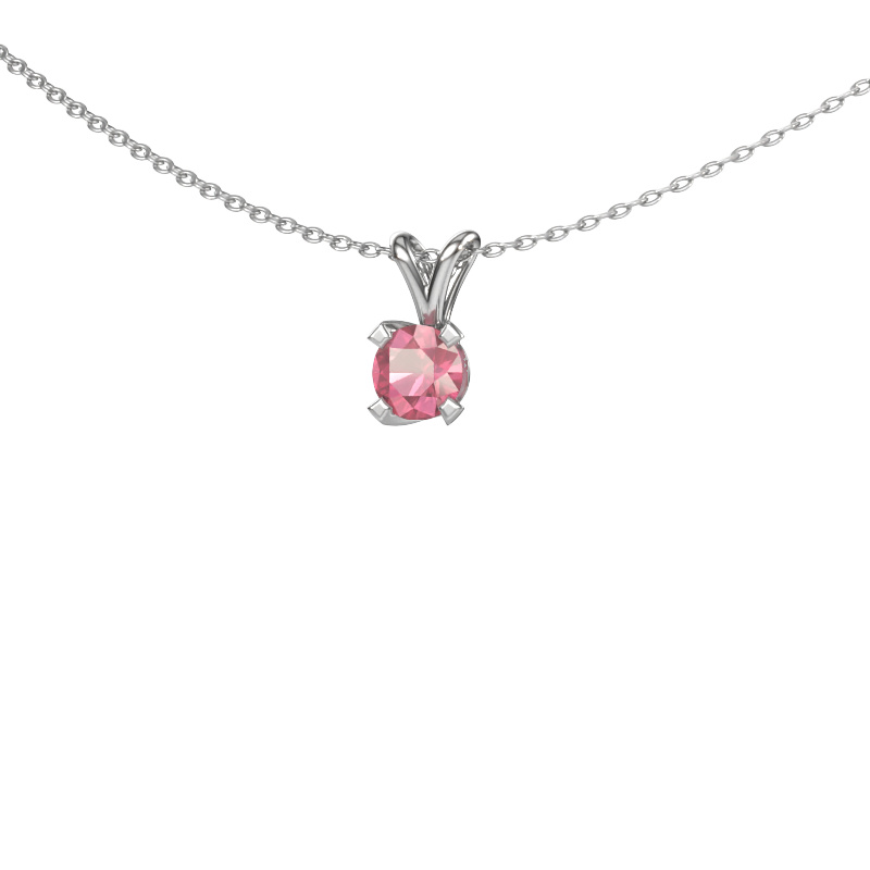 Image of Pendant Eva 585 white gold Tourmaline pink 5 mm
