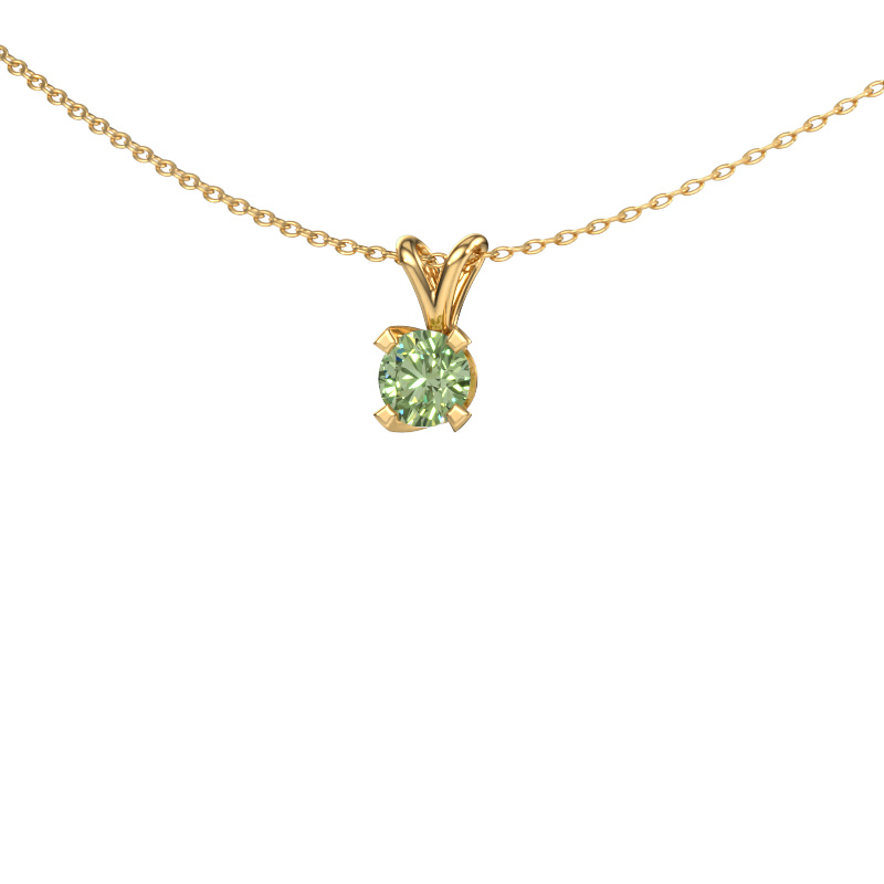 Bild von Anhänger Eva 585 Gold Grüner Labor-Diamant 5 mm