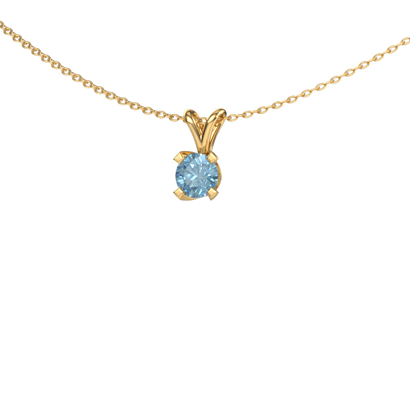 Image of Pendant Eva 585 gold Blue lab grown diamond 5 mm