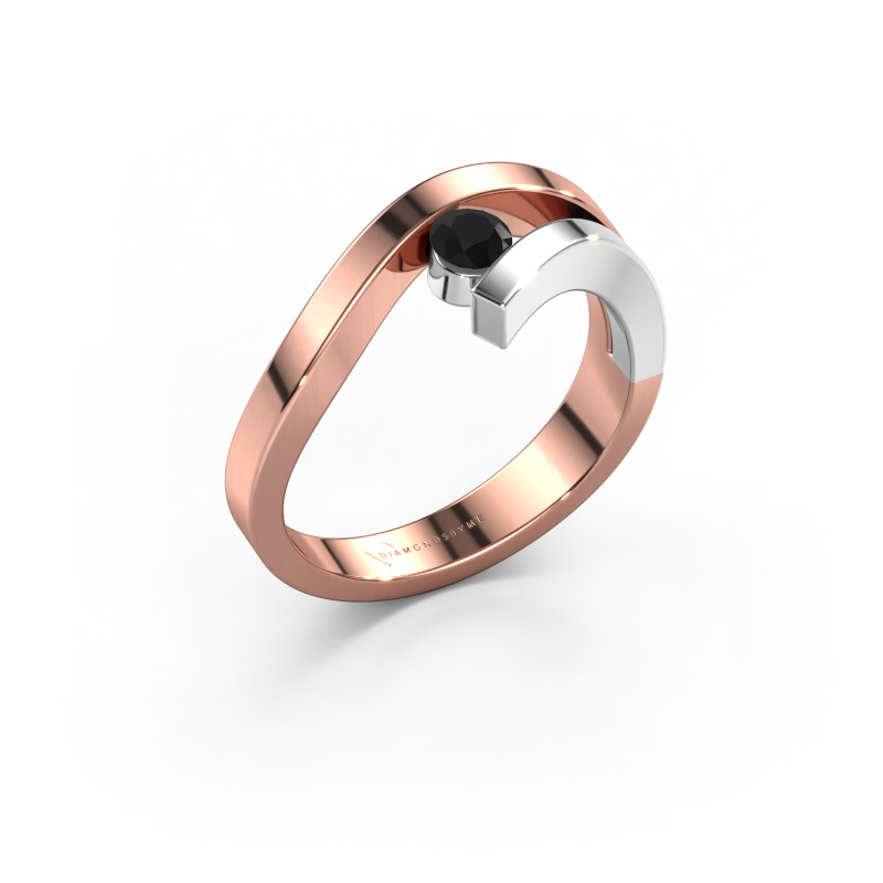Image of Ring Evalyn 1 585 rose gold Black diamond 0.24 crt
