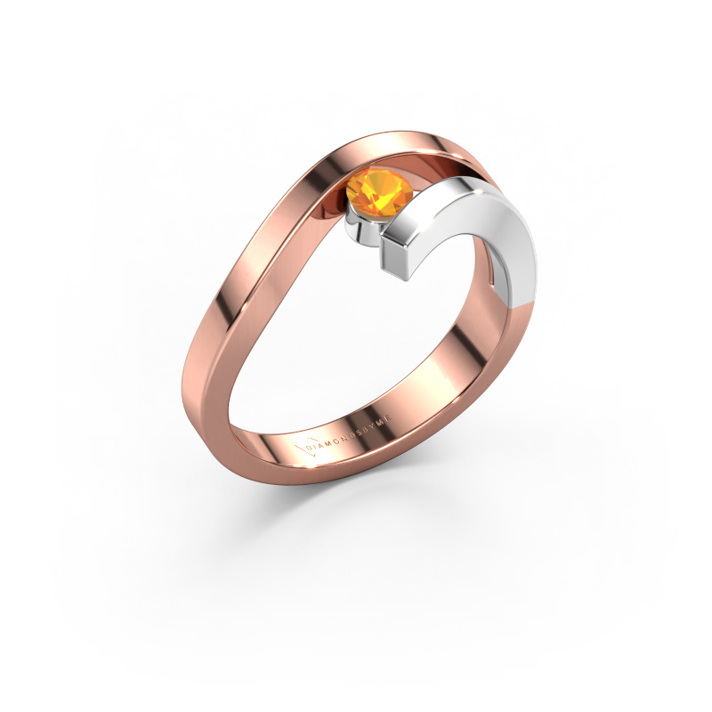 Image of Ring Evalyn 1 585 rose gold Citrin 3.7 mm