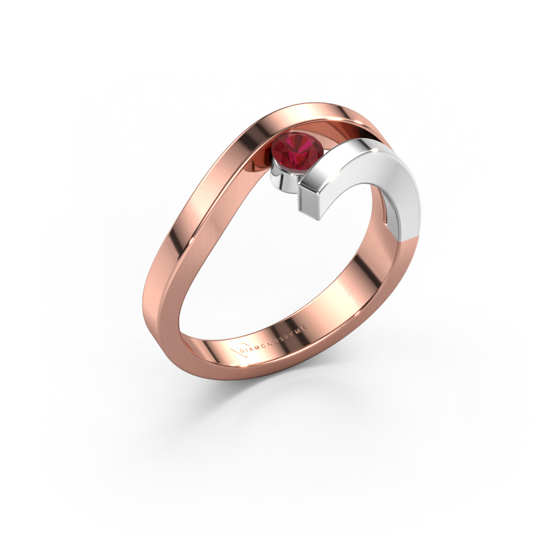 Image of Ring Evalyn 1 585 rose gold Ruby 3.7 mm