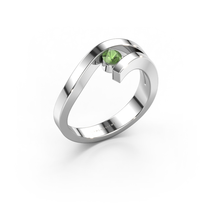 Image of Ring Evalyn 1 585 white gold Tourmaline green 3.7 mm