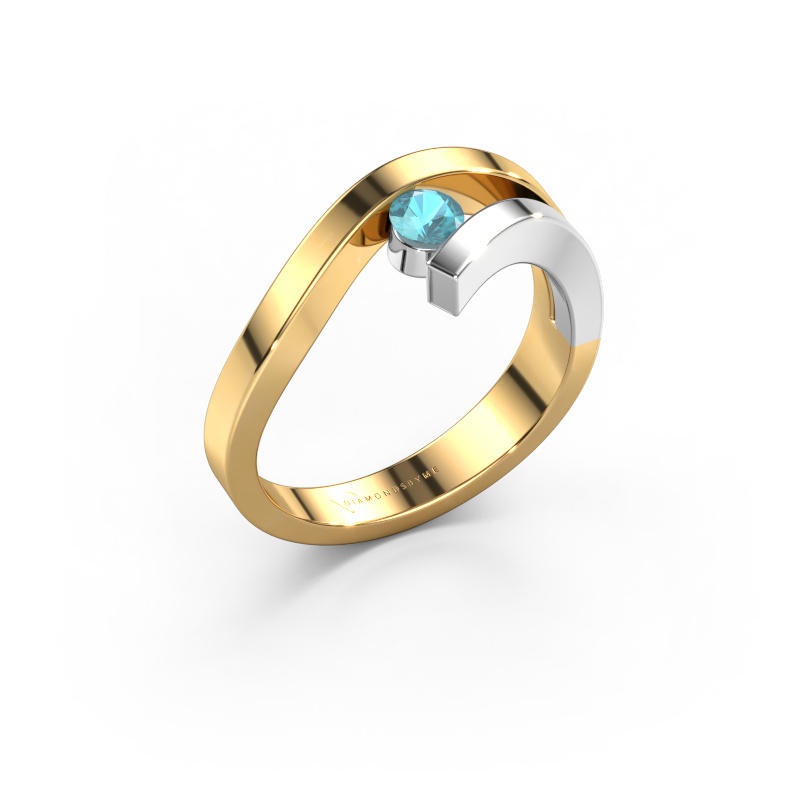 Image of Ring Evalyn 1 585 gold Blue topaz 3.7 mm