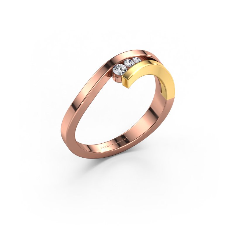 Image of Ring Evalyn 2 585 rose gold Diamond 0.087 crt